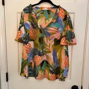 Cynthia Rowley multicolored blouse size 1X